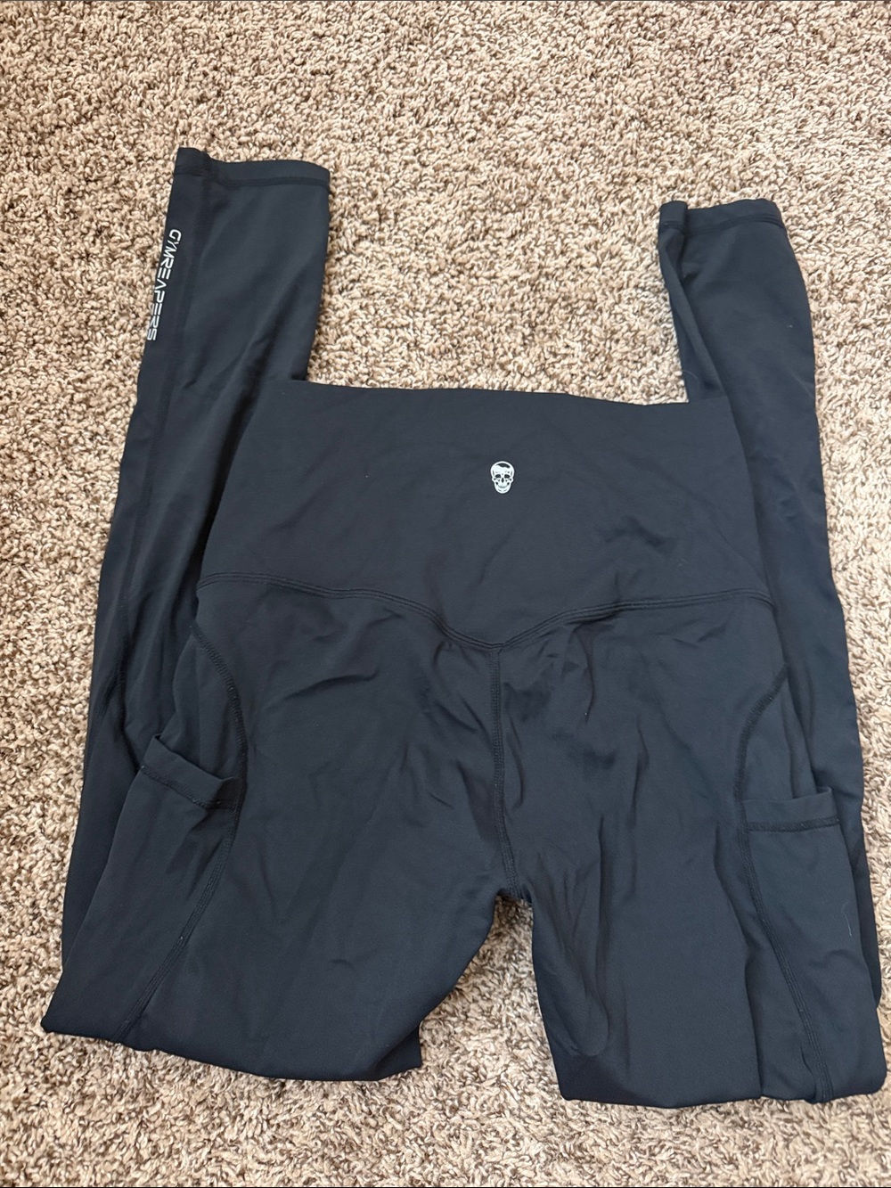 Skull Logo Black High-Waist Leggings